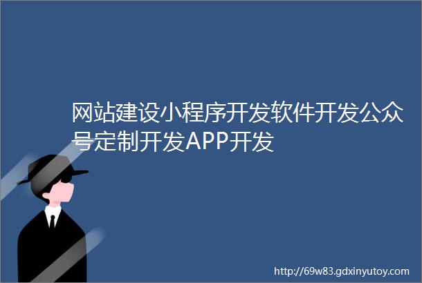 网站建设小程序开发软件开发公众号定制开发APP开发